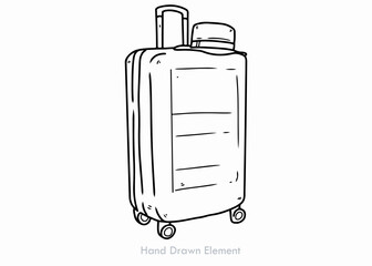 Vector illustration of a plastic travel suitcase, isolated on a white background, symbolizing a journey