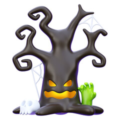 3d render of a hainted tree