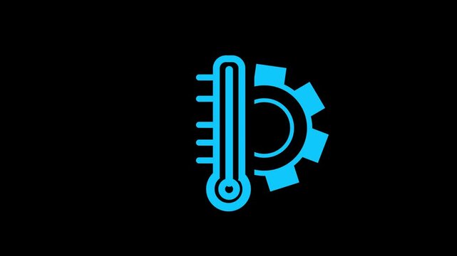 Measurement, Metrology and engineering icon in outline design ,and black background with 4k video animation.