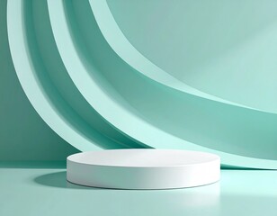 Mint Green Minimal Podium Background