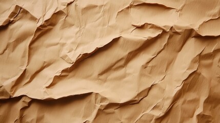 Close-up of crumpled brown paper texture.