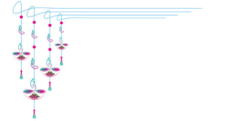 Diwali lamp decoration icon in a sleek gradient color style. This vector illustration of a colorful Diwali lamp icon design can be used for greetings, invitations, and more.