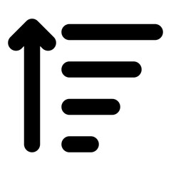 Sort up icon with line style