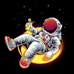 Astronaut chilling in space