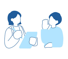 Fototapeta premium カウンセリングを受ける患者のイラスト ベクター 