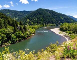 Panoramic river valley view