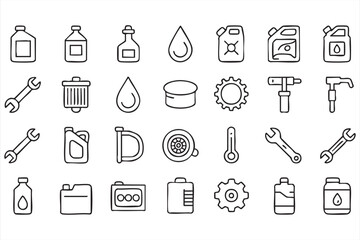 Car Service and Garage Vector Icons Set for Vehicle and Mechanic Projects
