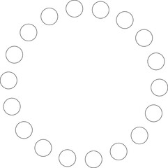 Dotted line circular round frame, symbol, icon