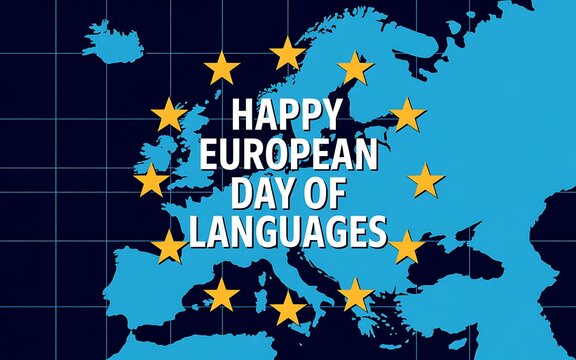 Happy european day of languages with map