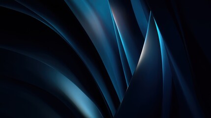 dark flowing shapes in blue-black gradient, vertical center text zone with soft spotlight effect