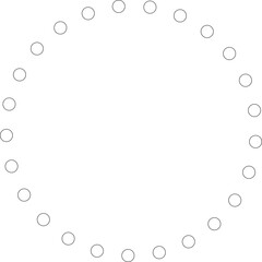 Dotted line circular round frame, symbol, icon