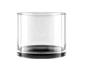 A clear glass tumbler isolated on transparent background