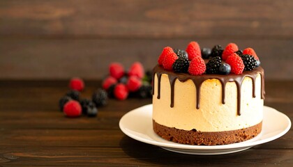 Delicious cheesecake with berries