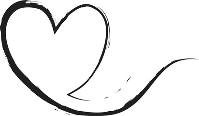 Painted hearts from grunge brush strokes