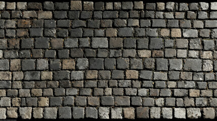 Obraz premium Irregular gray cobblestone top-down texture with realistic shadows, suited for game environments and architectural visualization projects