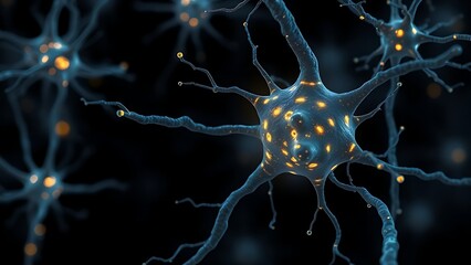 Microscopic glowing neuron receptors shaped like celestial gates clearing amyloid plaques.