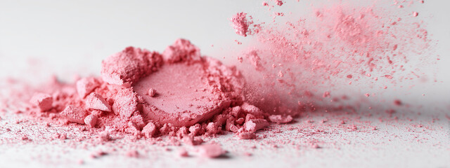 A vibrant explosion of pink powder isolated on a black background, creating a dynamic and abstract cloud of dust. Perfect for themes of color, celebration, beauty, or abstract design