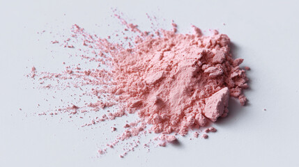 Pink powder blush isolated on white background for beauty, makeup, and cosmetic design