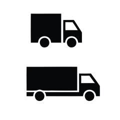 Truck Silhouette Icon Set – Different Delivery and Cargo Truck Vectors