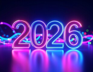 abstract neon text -2026