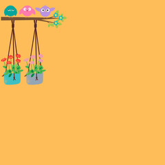 vector illustration of a birds & tree
