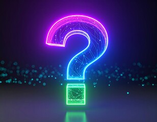 abstract neon question mark 