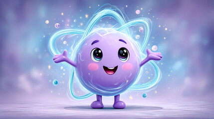 Atom, Colorful superhero-themed cartoon energy burst background.