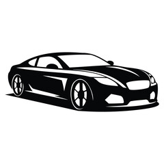 Modern Car Front View Silhouette Vector – Sleek Automobile Design