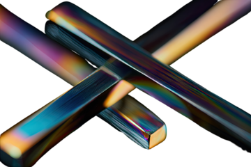 Abstract geometric shapes with iridescent colors