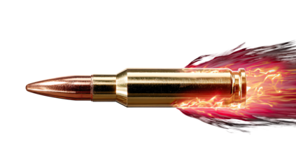 Bullet in motion with fiery trail (1)