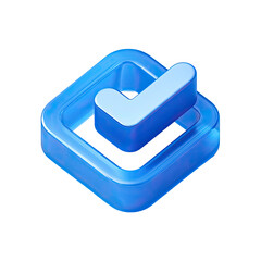 3D Square Icon with Checkmark
