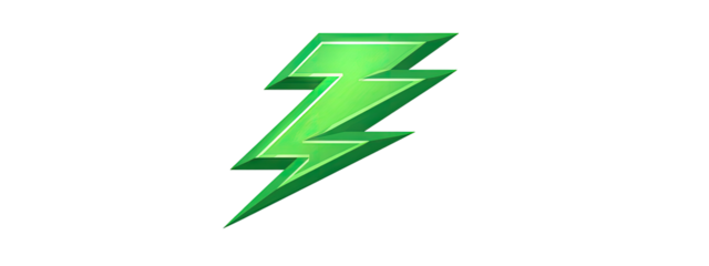 Green lightning bolt graphic on black background (2)