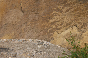Gobustan Rock Art inside the National Park Museum, Azerbaijan