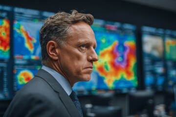 Obraz premium Holographic displays revolutionize emergency management decision-making. Futuristic city. How emergency managers can adopt startup agility and flexibility. Innovative tactics. Urban solutions.