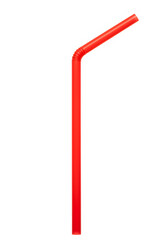 Fototapeta premium Close-up of a Red plastic drinking straw isolated on white or transparent background. PNG, with a clipping path