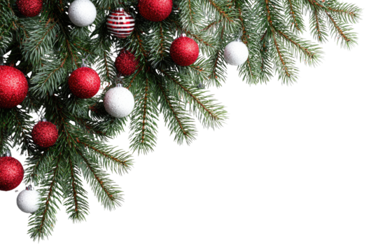Christmas boughs with ornaments