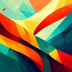 Fototapeta premium Abstract vibrant geometric shapes
