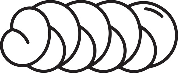 Simple line art illustration of a braided loaf of bread