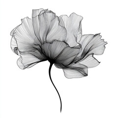 Elegant Blue Tulip Sketch