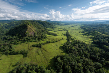 Fototapeta premium aerial view captures breathtaking beauty of untouched nature and sprawling urban landscapes across continents