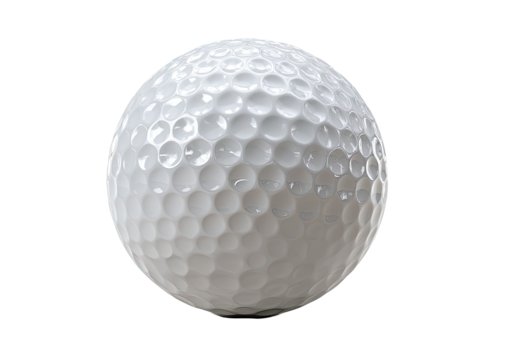 A white golf ball, perfectly round