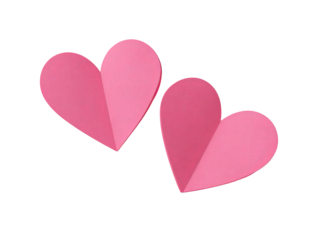 Two pink paper hearts