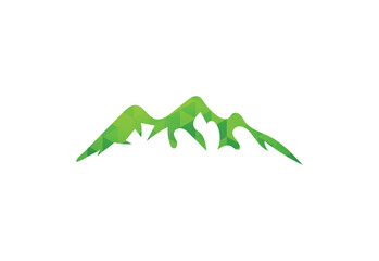 Low poly with Minimalist Mountain Logo Design Template, Vector illustration