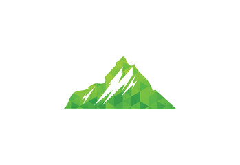 Low poly with Minimalist Mountain Logo Design Template, Vector illustration