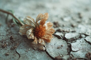 Withered flower on cracked earth (2)
