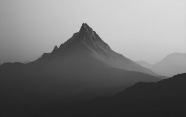 Gray mountain silhouette