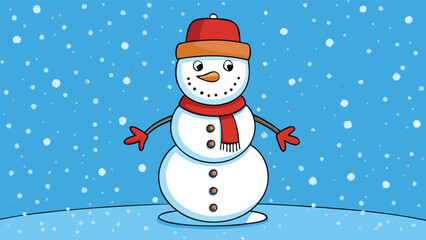 Snowman christmas character icon vector