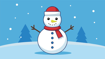 Fototapeta premium Snowman christmas character icon vector