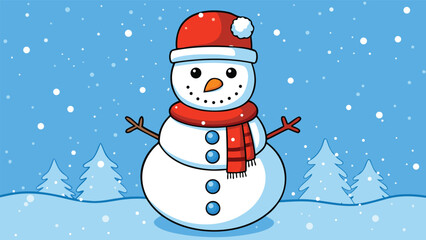 Fototapeta premium Snowman christmas character icon vector