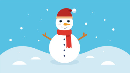 Snowman christmas character icon vector